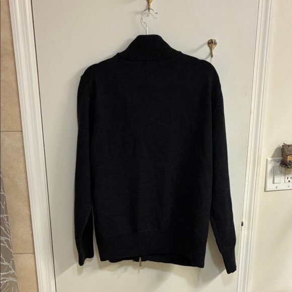 NWOT Men's Enzo Mantovani Black 2 way Zip-Up Sweater- 100% Merino Wool in XL - Picture 8 of 8